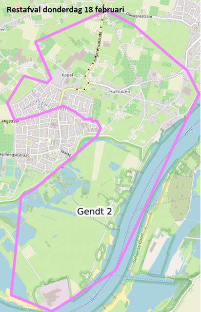 Restafval Gendt donderdag 18 februari